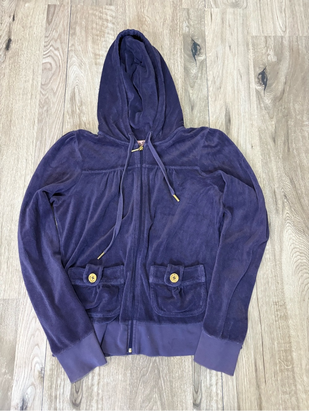 Vintage Juicy Couture Hooded Jacket in Deep Purple - Women's Zip-Up